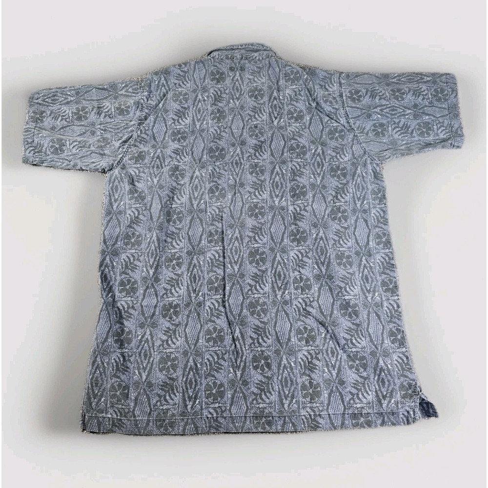 No Boundaries Gray Patterned Casual Button Down S… - image 3